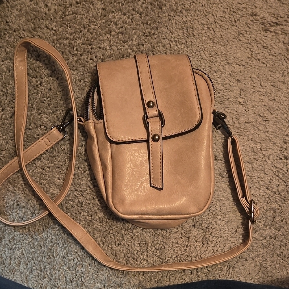 Tan Leather Crossbody Bag